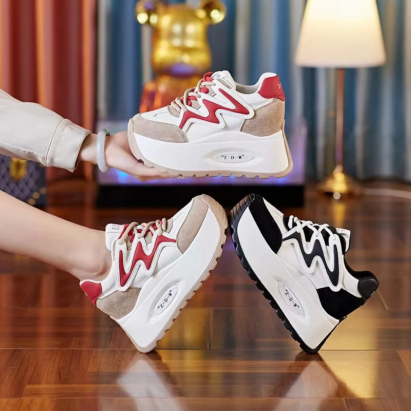 【早秋安可拉】厚底10cm内增高老爹鞋2024秋运动休闲鞋Z5537-9