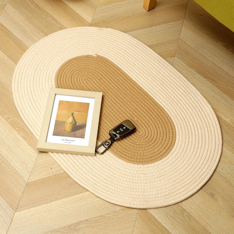 棉线编织地垫卧室客厅书房简约加厚耐磨宝宝爬行垫家用地毯大面积