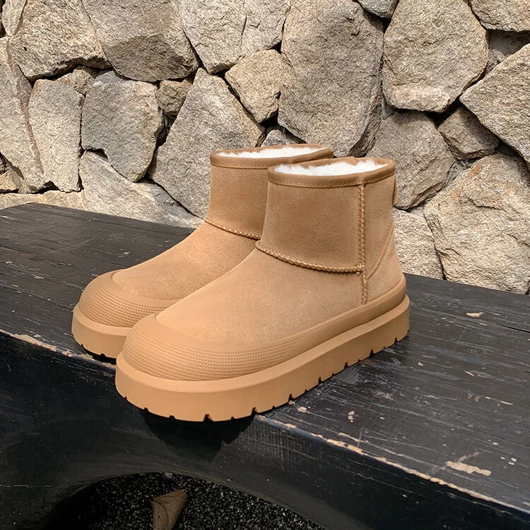 双11时尚雪地靴2024年冬季韩版松糕底防水台加厚保暖短筒雪地靴女
