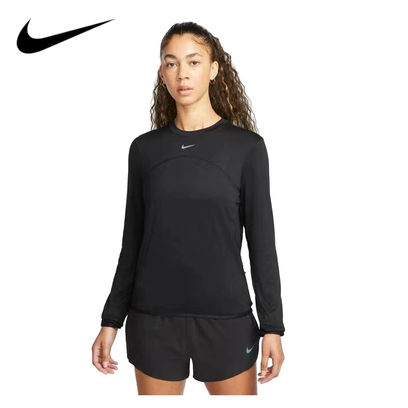 NIKE/耐克正品简约黑色运动健身训练跑步透气速干长袖-FB4298-010