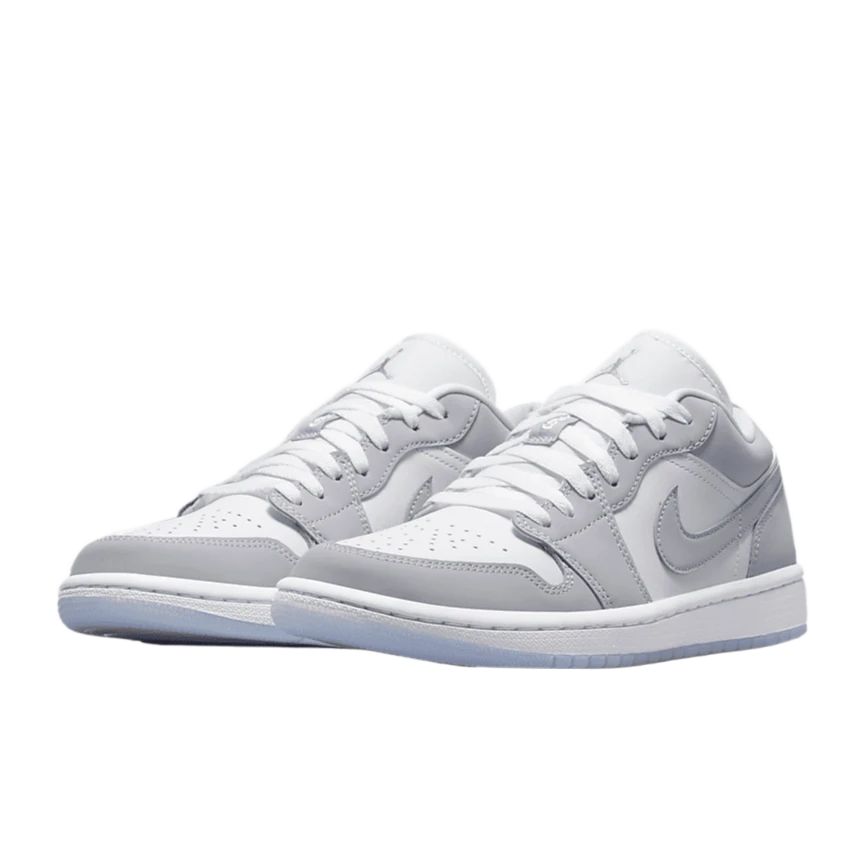 NIKE/耐克正品女款经典AJ1低帮复古灰白运动休闲鞋-DC0774-105
