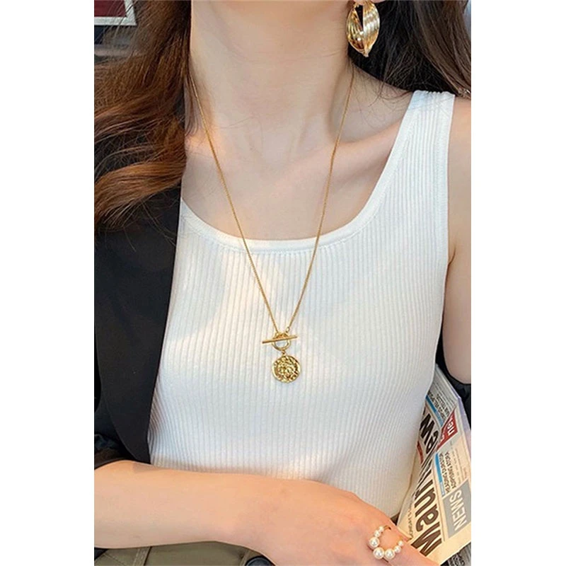 针织背心女新款2024黑色西装内搭白色冰丝打底衫吊带无袖上衣外穿