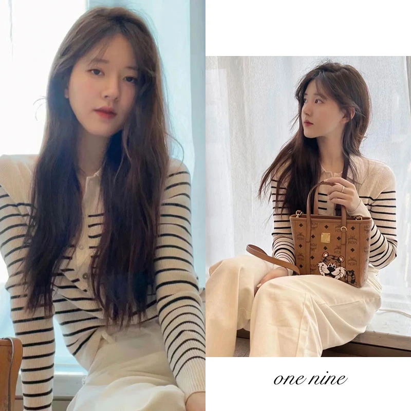 POLO领条纹毛衣女早秋复古气质修身显瘦打底针织衫洋气外套上衣秋