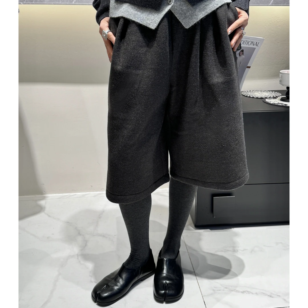 【洁BOSS】2024秋季新款裤子韩版设计感毛呢显瘦休闲裤 66178