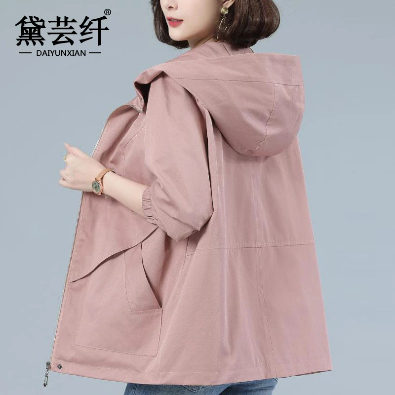小个子风衣女2025年春秋新款中年妈妈韩版大码宽松显瘦中长款外套