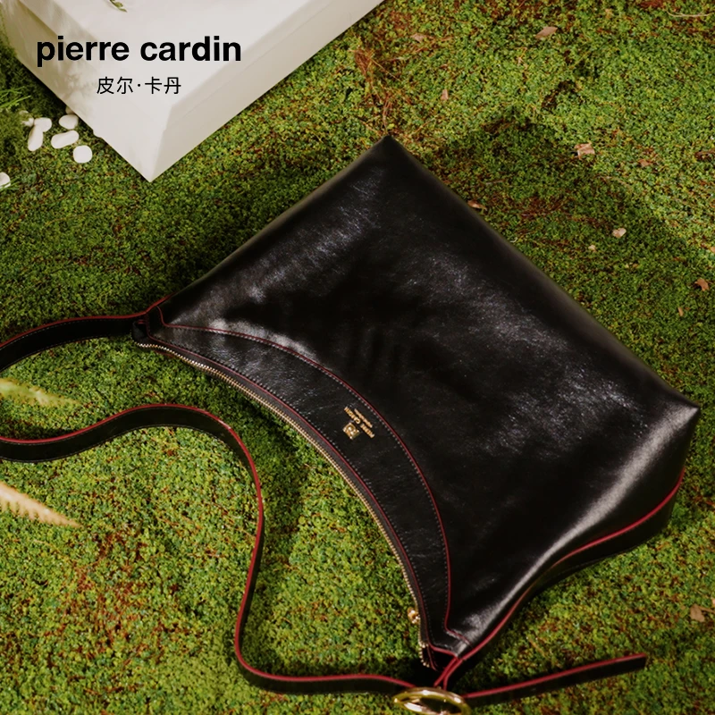 皮尔卡丹|时尚休闲黑色春夏单肩包女士百搭小众经典简约托特包