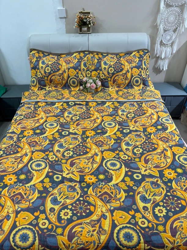 【新疆包邮】毛巾被多功能双面加厚韩式三层夹棉布床精梳