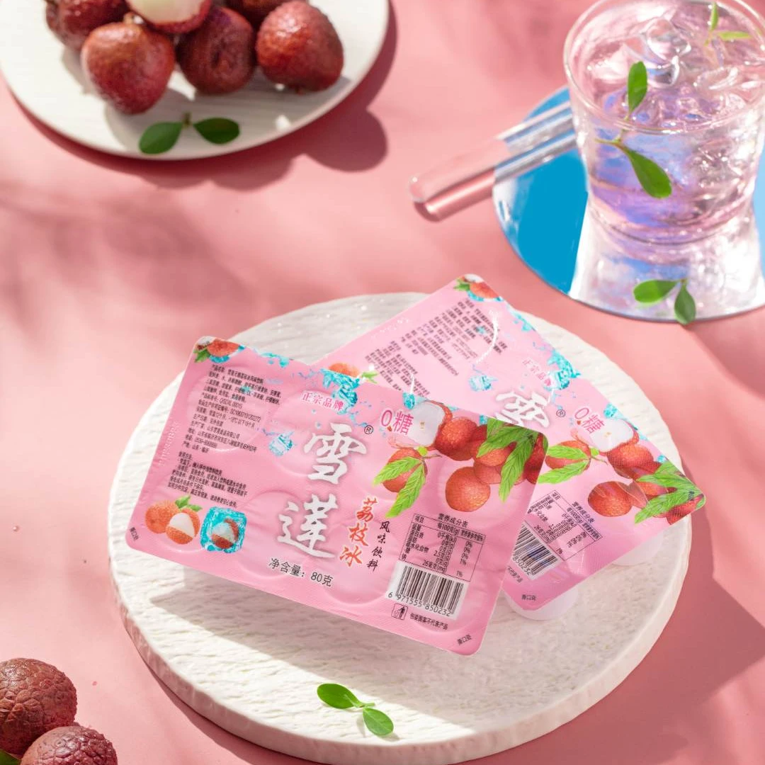 童年经典雪莲冰块经典【荔枝味】风味饮料一箱30板