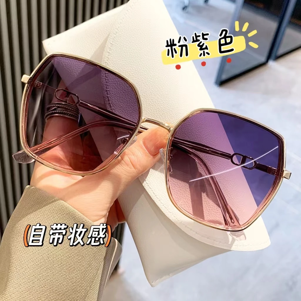 自带妆容感女款时尚偏光墨镜防紫外线防晒大脸显瘦高级感太阳眼镜