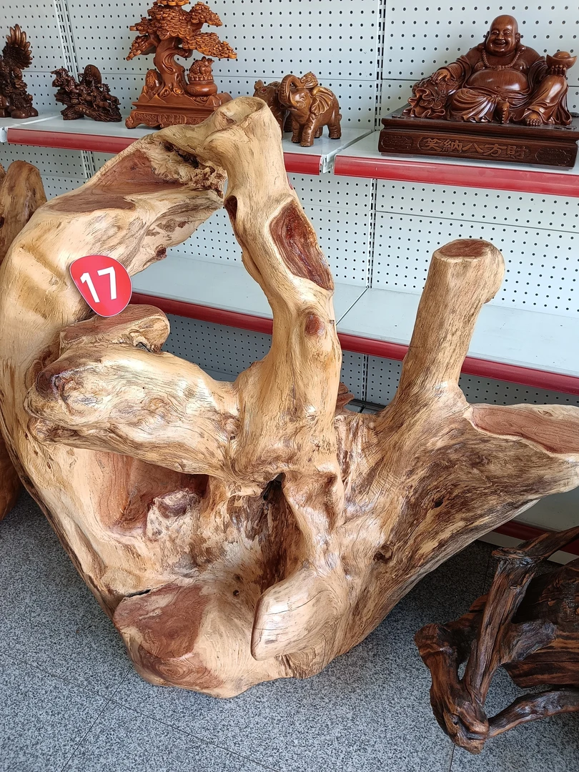 香椿树兜花架，清漆透明，长一米05，宽50，高一米06