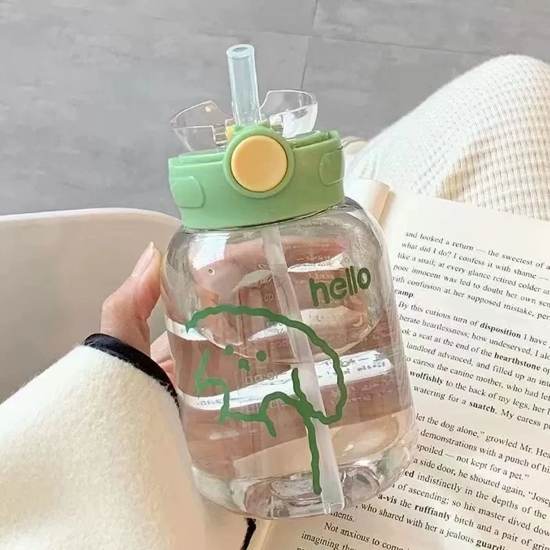 女生夏季吸管杯学生防摔专用高颜值儿童大肚水杯子爆款2025最新款