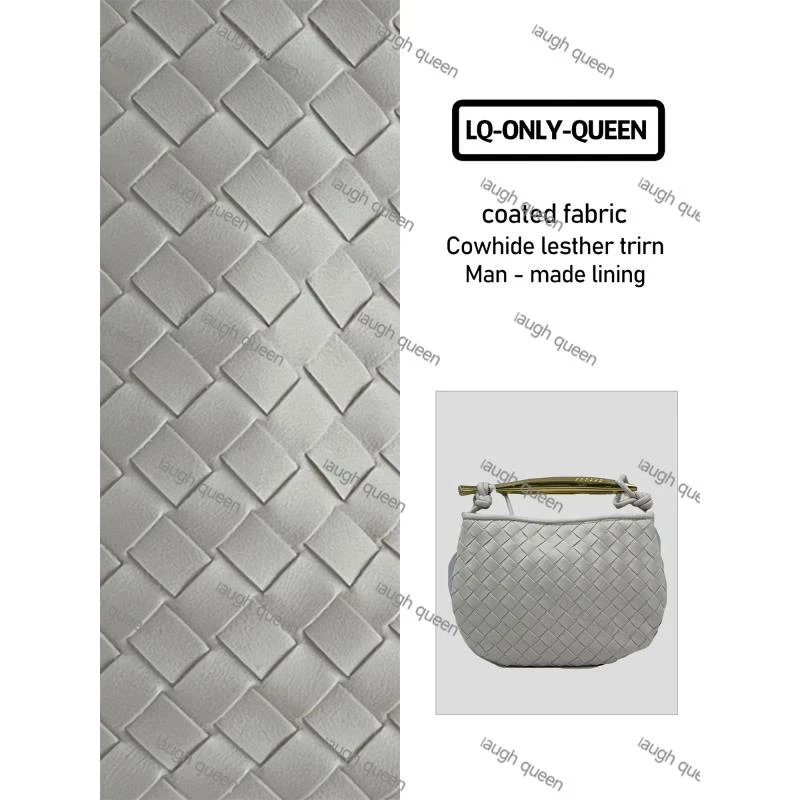 LQ-ONLY-QUEEN手工真皮女包编织金手柄白色