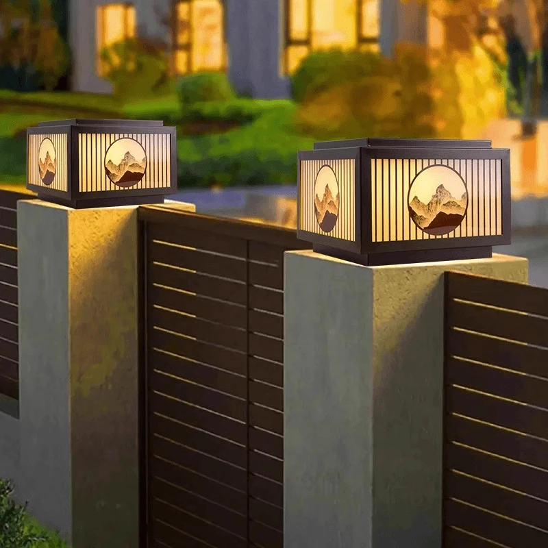 【买一送一】不锈钢太阳能户外平盖门柱头灯防水别墅庭院景观装饰灯