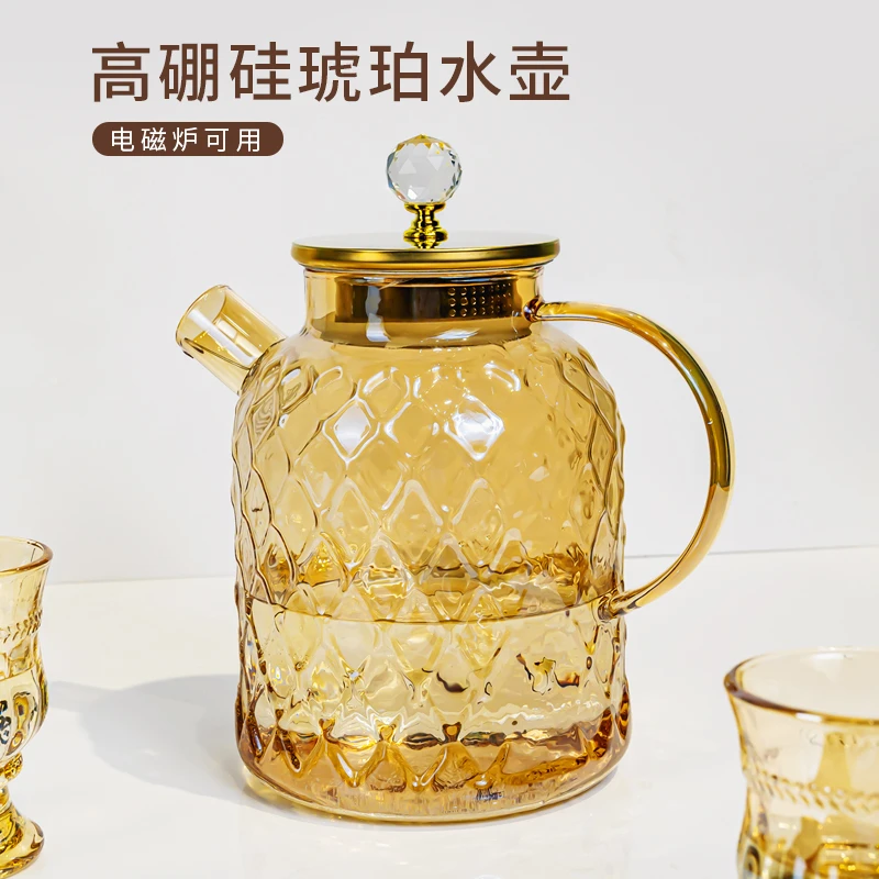 【甄选】兰陵壶玻璃耐高温家用凉白开水杯耐热泡茶壶凉水壶客厅H592