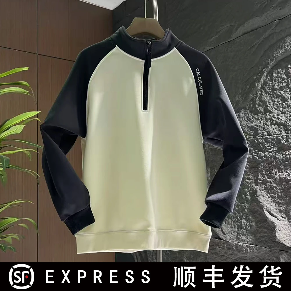 秋冬新款男士保暖卫衣时尚百搭宽松半拉链休闲卫衣