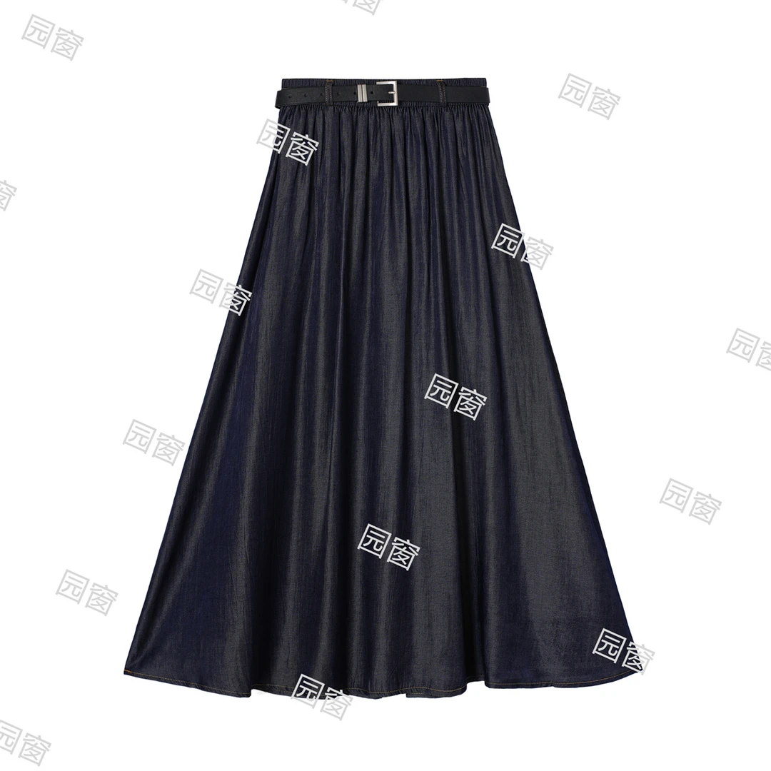 【拉拉专属】3498天丝带口袋半裙【带腰带】气质高腰6188