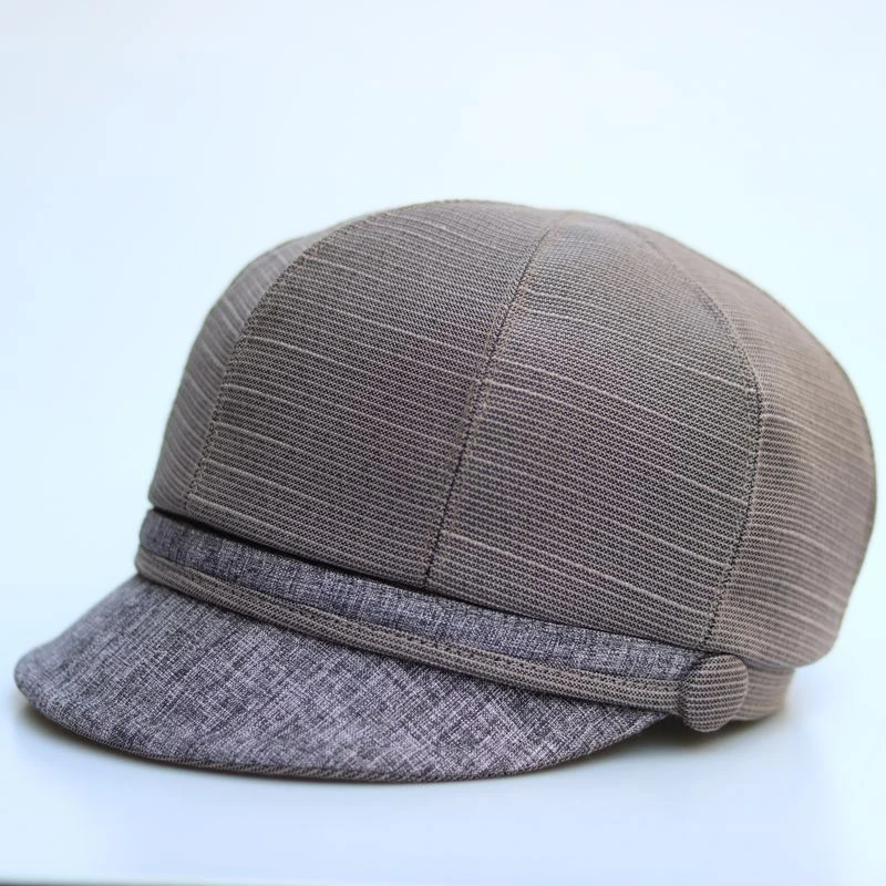 帽子女士鸭舌帽透气遮阳帽太阳帽中年老人时尚休闲帽短檐春秋布帽