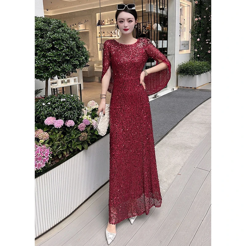 喜婆婆高定婚礼服装重工珠版绣花高贵名媛宴会轻奢高贵气质晚礼服