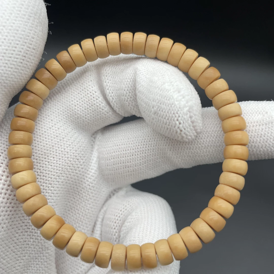 白玉菩提手串老料药片手串7x4mm精工