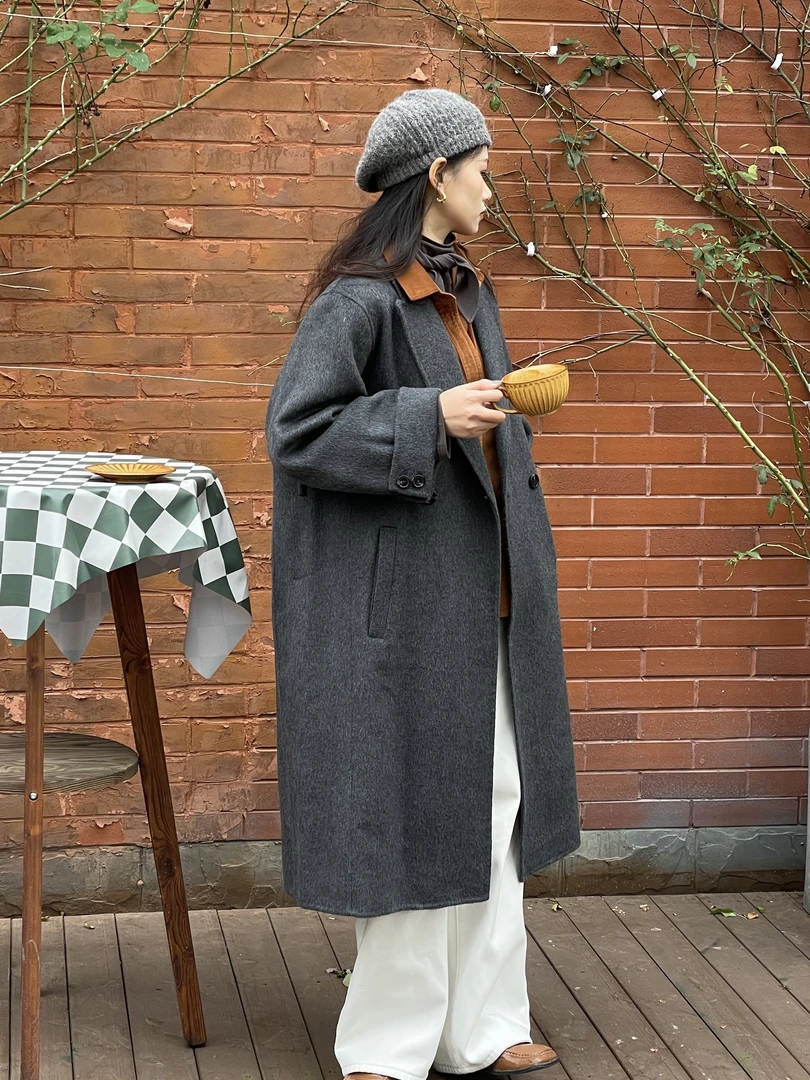 Zdenka  100%羊毛时尚百搭韩版双面羊毛大衣