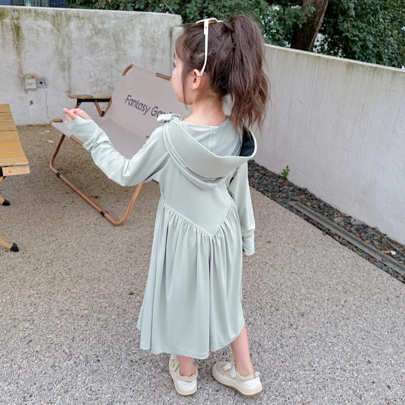 儿童防晒衣女童凉感透气防紫外线薄外套夏季长款宝宝防晒连衣裙