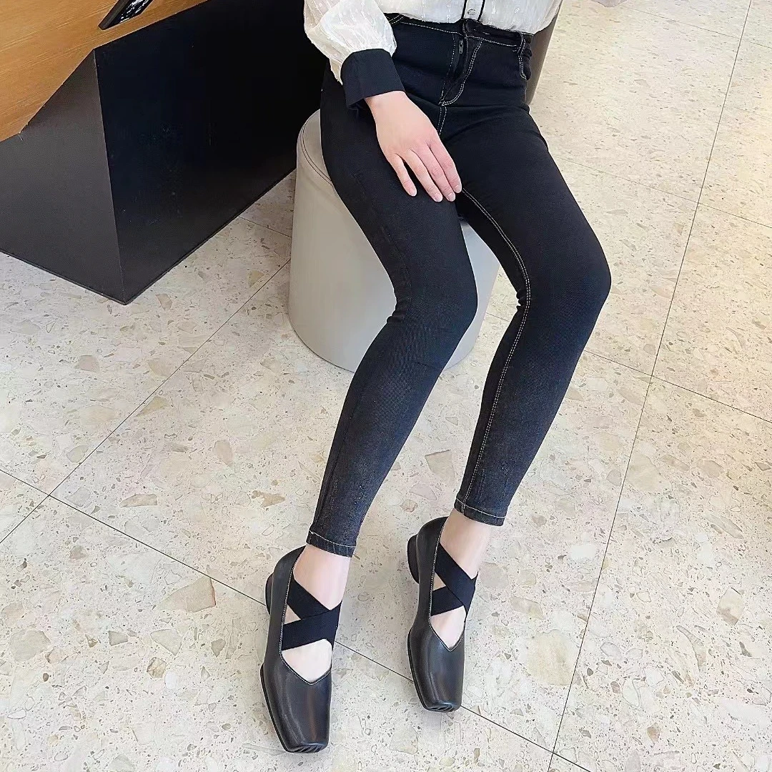 【外贸专属】时尚松紧交叉女士猪鼻鞋休闲百搭