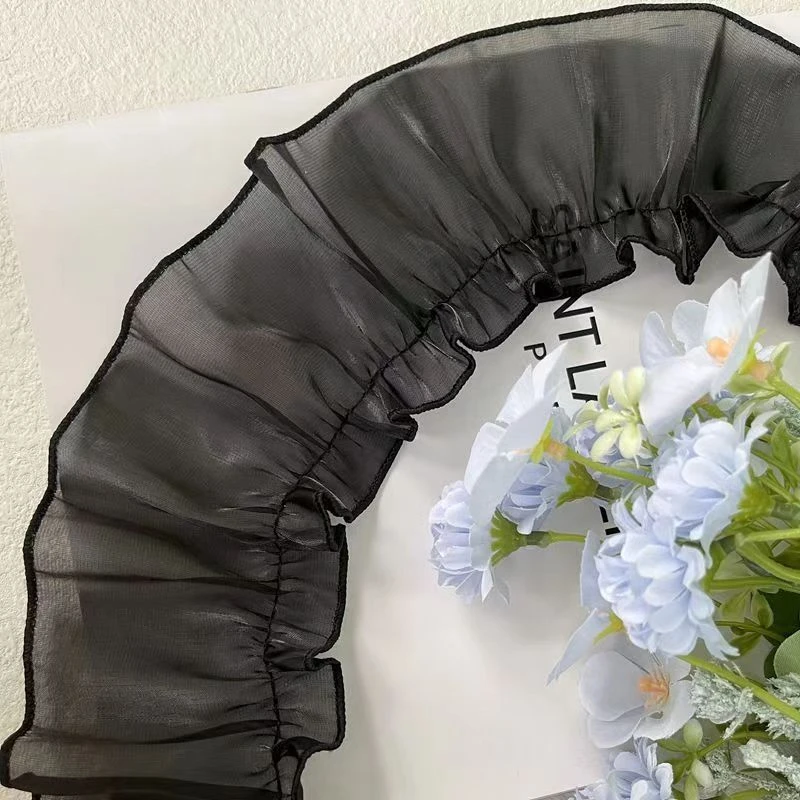 新款亮丝窗帘花边，黑白木耳边