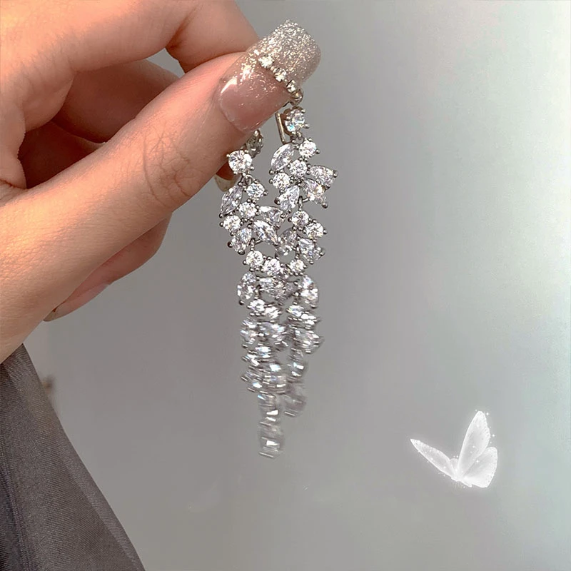 流苏气质轻奢耳环女适合脸大的耳饰方圆脸洋气耳饰