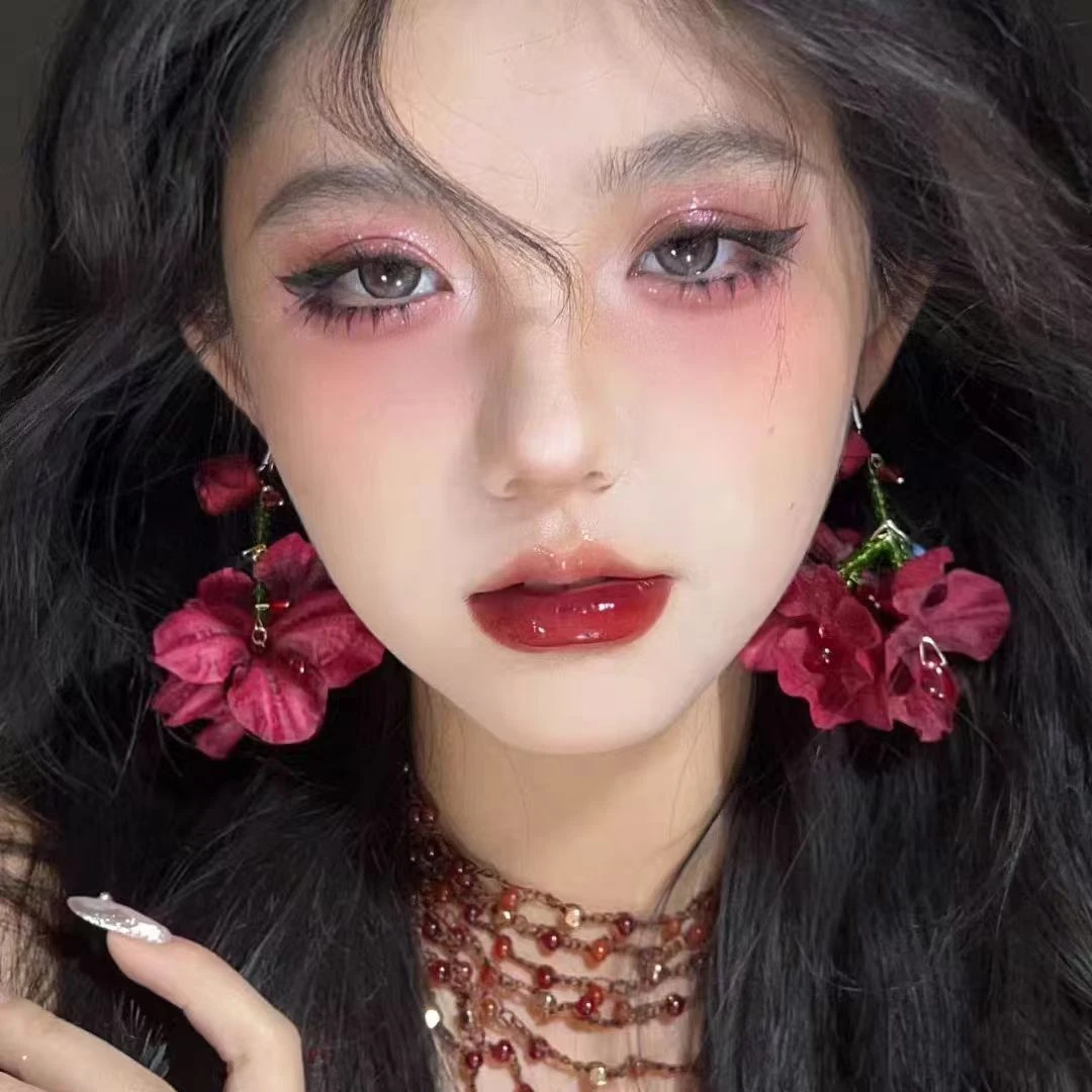 夜莺玫瑰~复古花朵流苏耳环2024新款爆款高级感耳钉小众独特耳饰