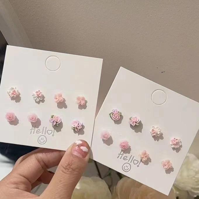 小巧夏季甜美新款耳钉组合可爱清新学生小众精致耳环耳饰