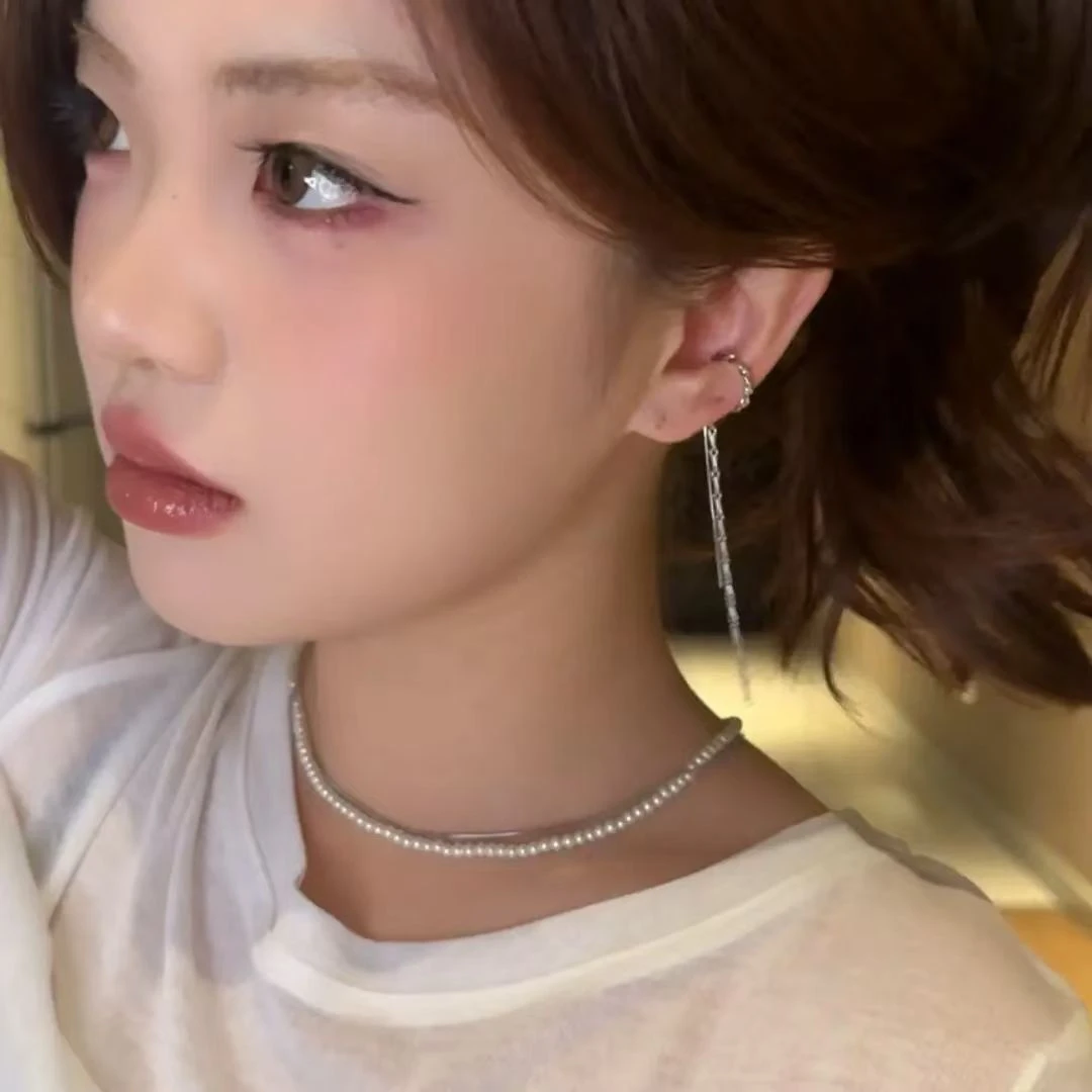 方圆脸必备显瘦长款流苏耳骨夹简约冷淡风耳夹女无耳洞耳环新款