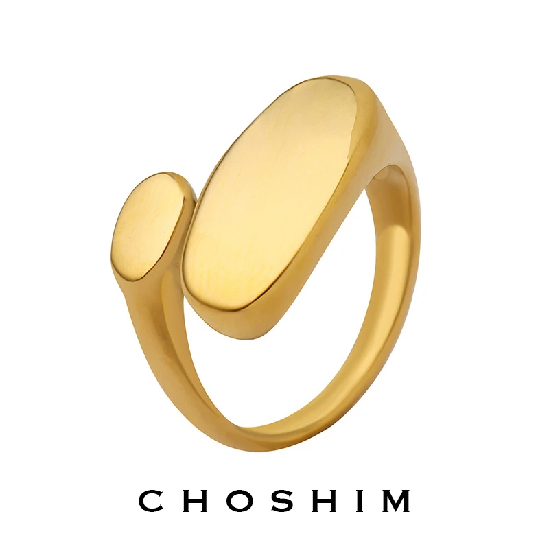 钛钢戒指 欧美ins极简个性开口戒钛钢18k金气质百搭戒指日常通用