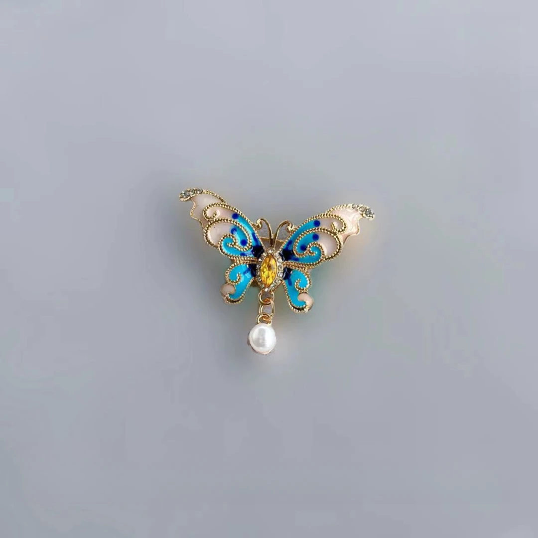 FLX001天然淡水珍蝶来望境胸针