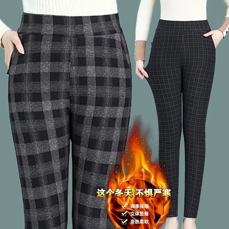 2024年新款百搭女士加厚棉裤弹力修身保暖可外穿妈妈打底裤棉裤