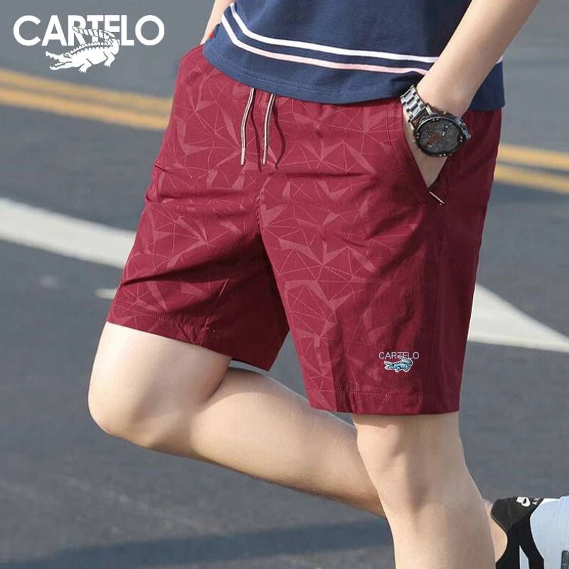 CARTELO/卡帝乐鳄鱼大码休闲裤男透气宽松薄款速干中裤男士五分裤