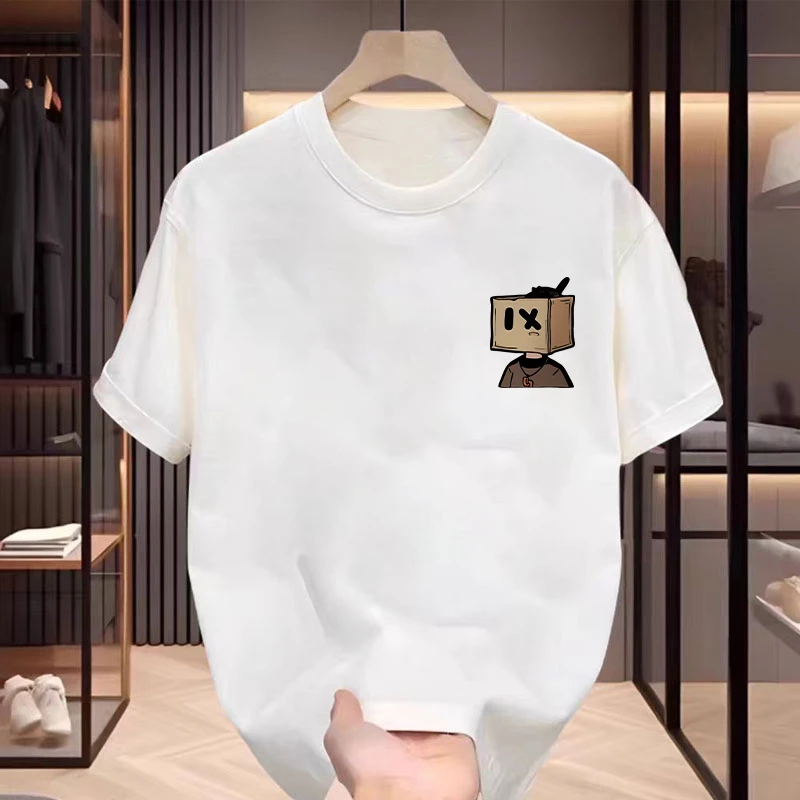 夏季新款短袖T恤男士纯棉重磅上衣服体恤港风ins宽松男生半袖H36