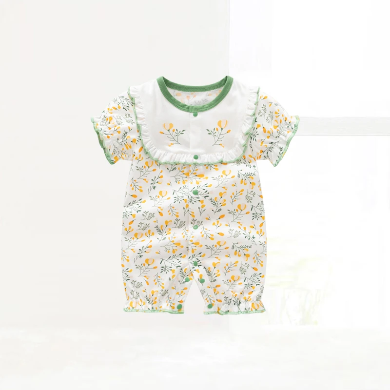 夏季新品纯棉薄款婴幼儿连体衣宝宝哈衣三角包臀衣