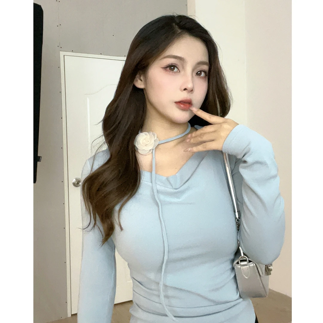 WENXUN/闻讯33XS-2788 气质修身年轻性感内搭高冷御姐高级打底衫