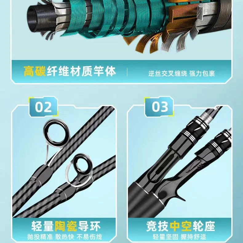 碳素路亚竿单杆全新升级路亚路亚竿新手入门鱼竿