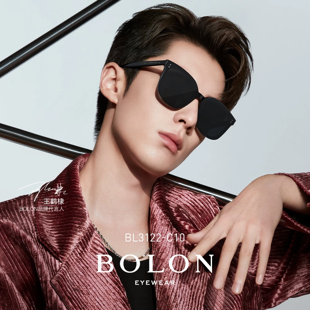 BOLON暴龙眼镜2023新品板材偏光太阳镜王鹤棣同款休闲墨镜BL3122