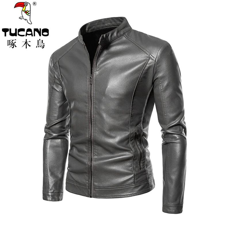 TUCANO/啄木鳥2024新品上衣皮夹克男士秋冬皮衣轻商务休闲立长袖