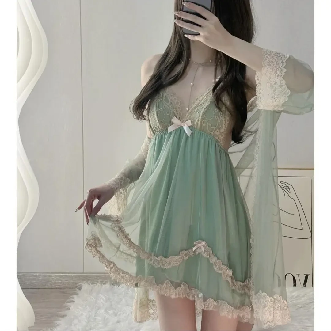 <小家仙女>睡衣女冰丝蕾丝吊带高级纯欲氛围感性感宫廷2024