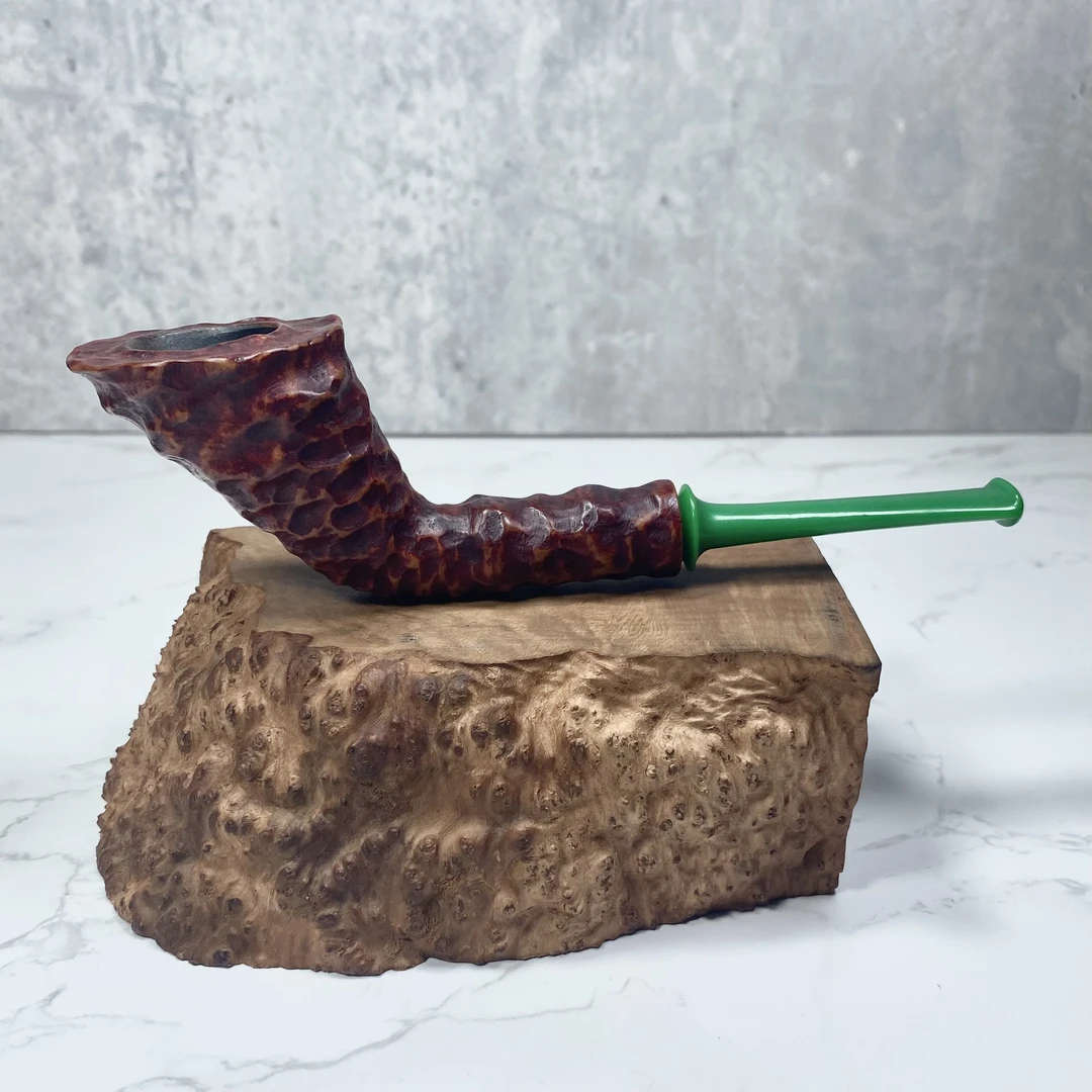 独立斗师【大德烟斗】凿刻工艺手工烟斗进口石楠木桌斗号角烟斗