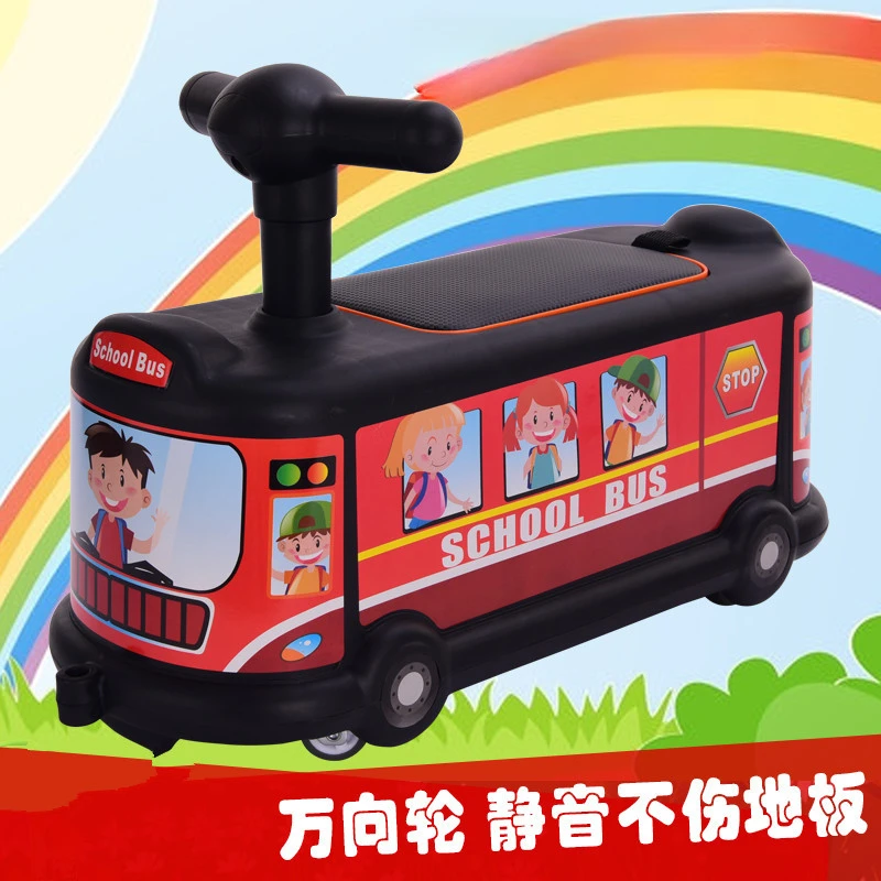 巴士卡通儿童扭扭车1-3岁宝宝溜溜车万向轮静音1-3岁溜溜车