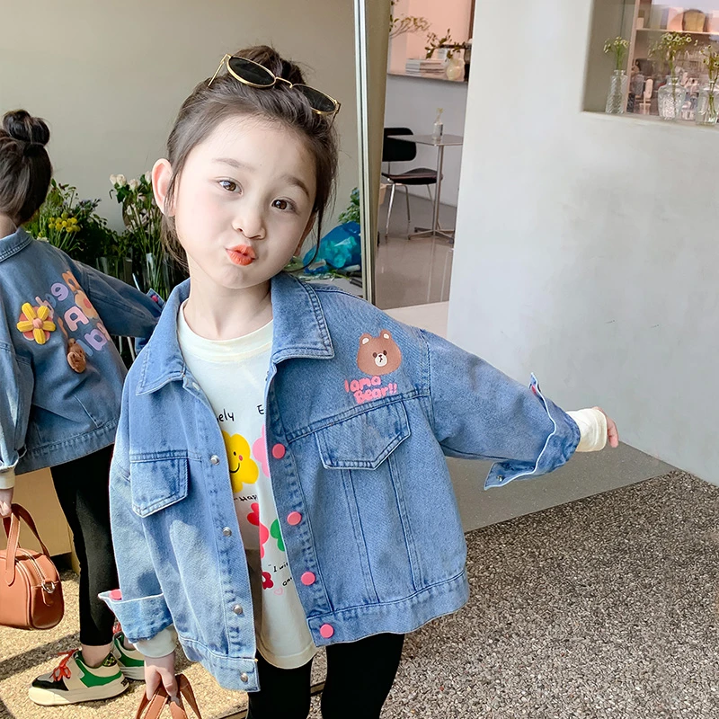 女童牛仔外套春秋季2025新款网红薄款儿童装秋款洋气宝宝秋装时髦