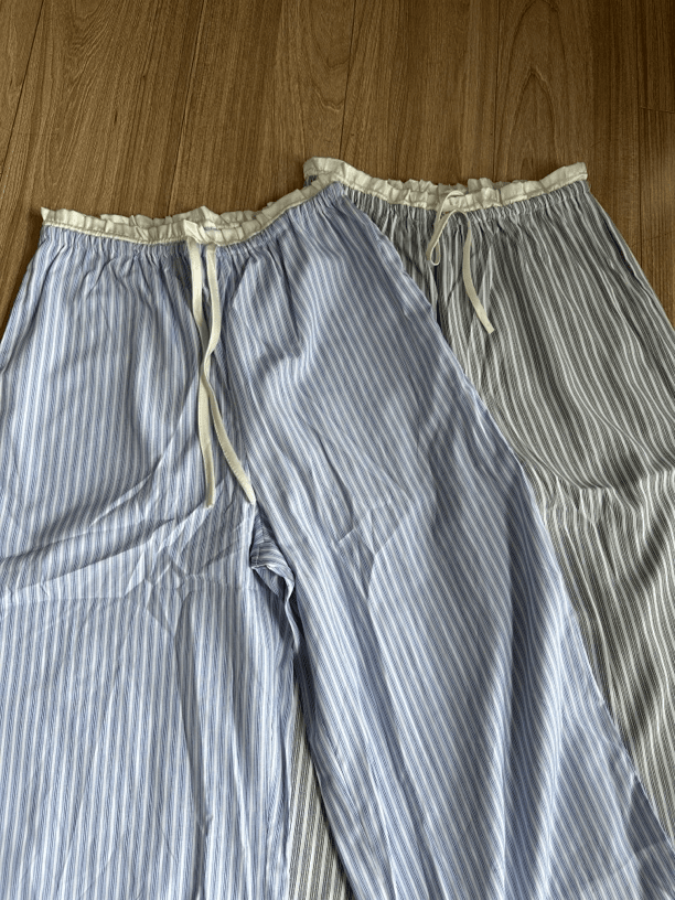条纹休闲长裤ins风显腿长