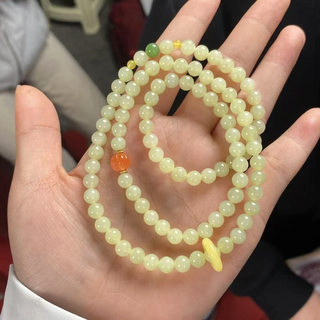 【小宝珠宝】15 S8257-和田玉DIY多圈手串-多样性发一件-5.5mm