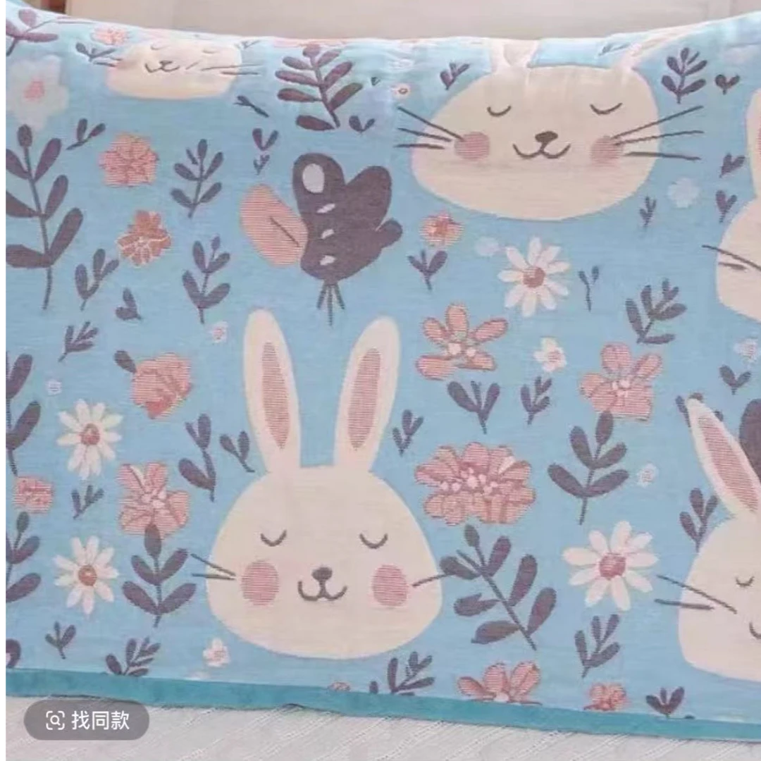 【花园兔枕巾】52*78 透气加厚棉枕