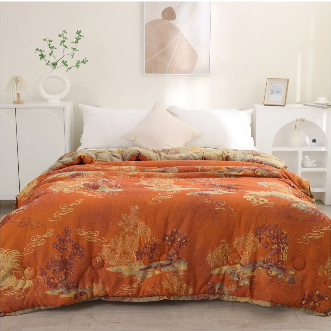 【江山橙被套】200*230 多功能加厚双层纯棉被套