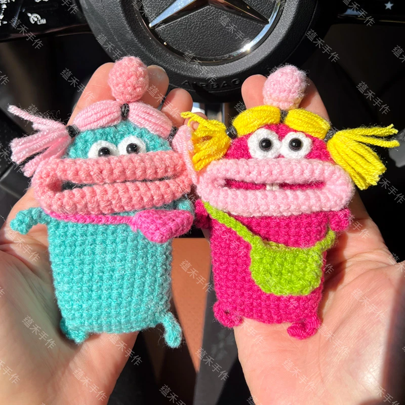 丑萌可爱大嘴钥匙套壳扣汽车遥控器收纳包抽拉式电瓶车钥匙保护套